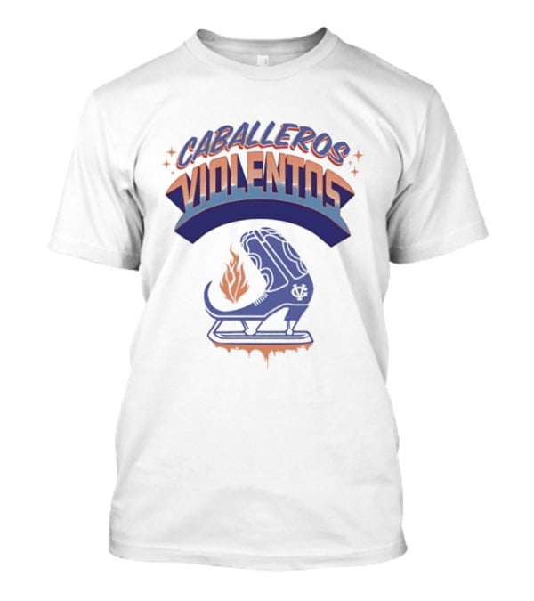 Caballeros Violentos Violent Gentlemen Flaming Hockey Skate T-Shirt