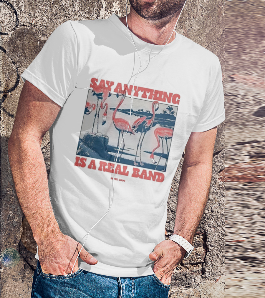 Say Anything Flamingo Is A Real Band Since 2000 T-Shirt