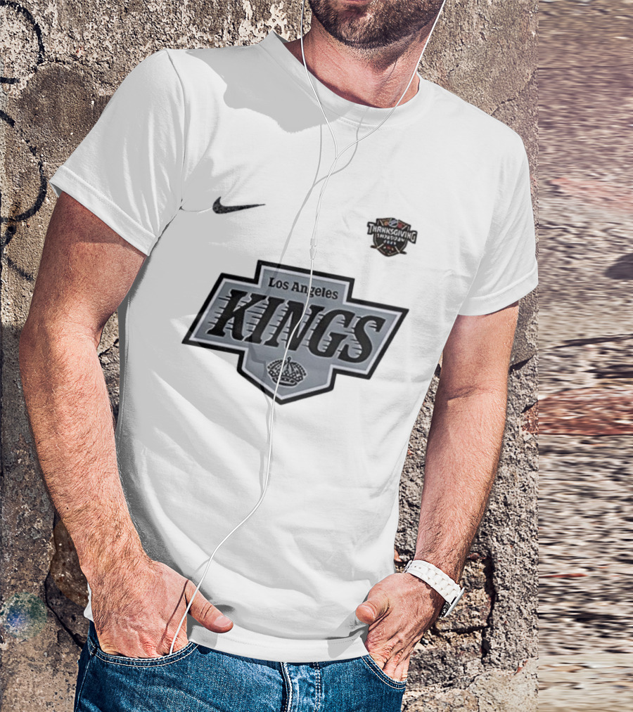 Thanksgiving 2023 Los Angeles Kings Hockey Black Nike Retro Style T-Shirt