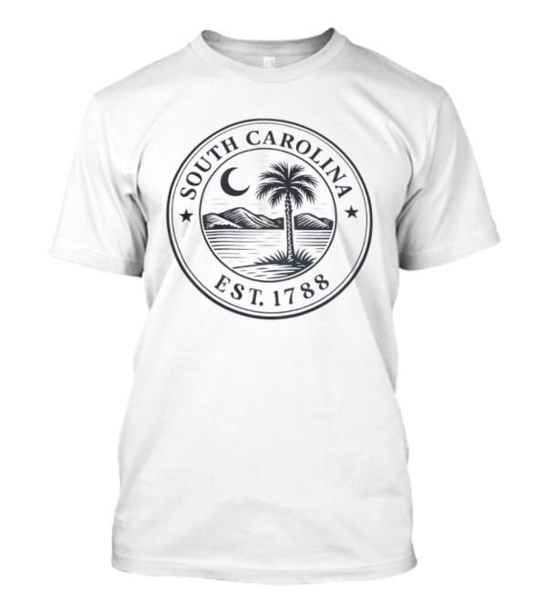 South Carolina Palmetto Crescent Mountain Seal EST 1788 T-Shirt