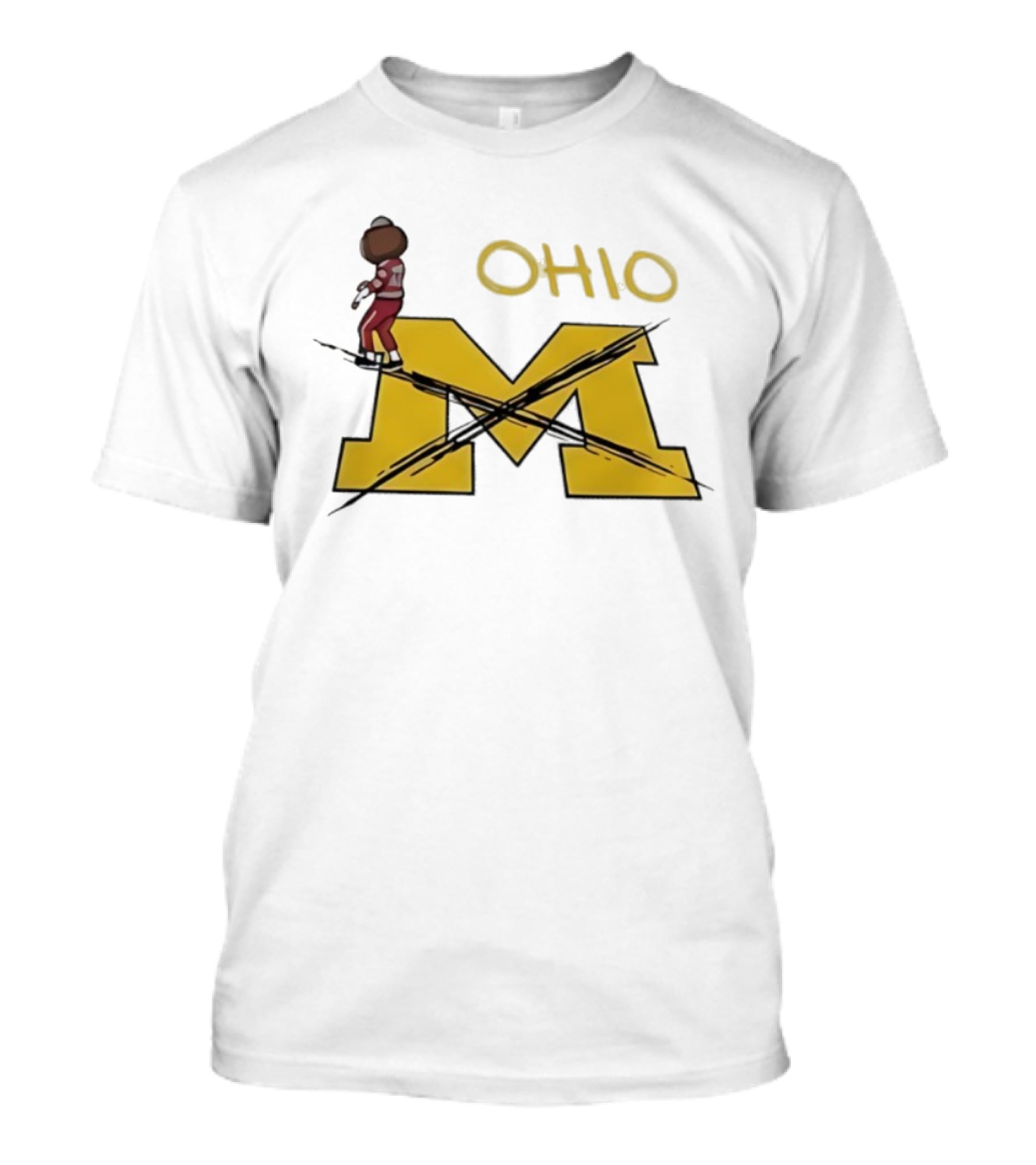 Ohio State Buckeyes Brutus Crossing Out M In Michigan Wolverines Rivalry T-Shirt