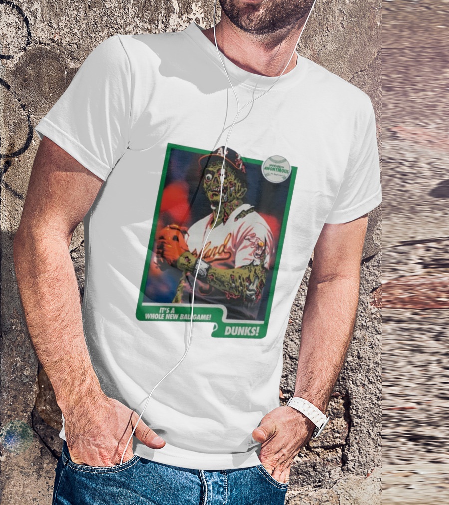 Zombie Oakland Athletics Whole New Ballgame Dunks Anonymous Player Cards T-Shirt