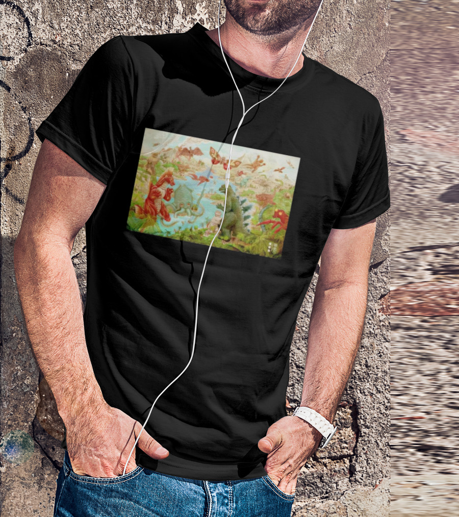 Godzilla Monster Island Showdown With Iconic Kaiju In Vintage Style T-Shirt