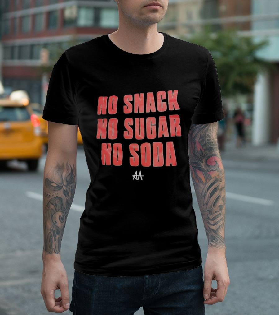 No Snack No Sugar No Soda Red Gradient Text T-Shirt