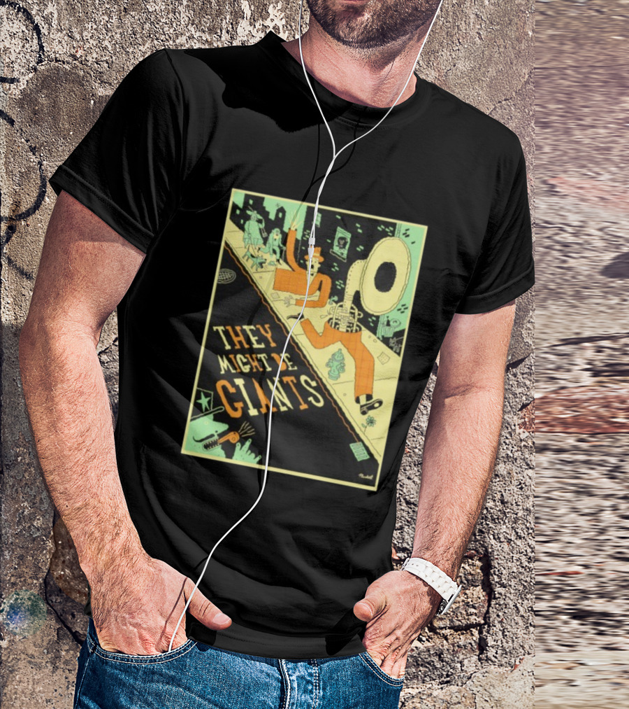 They Might Be Giants Comic Style Tuba Man Illustration T-Shirt