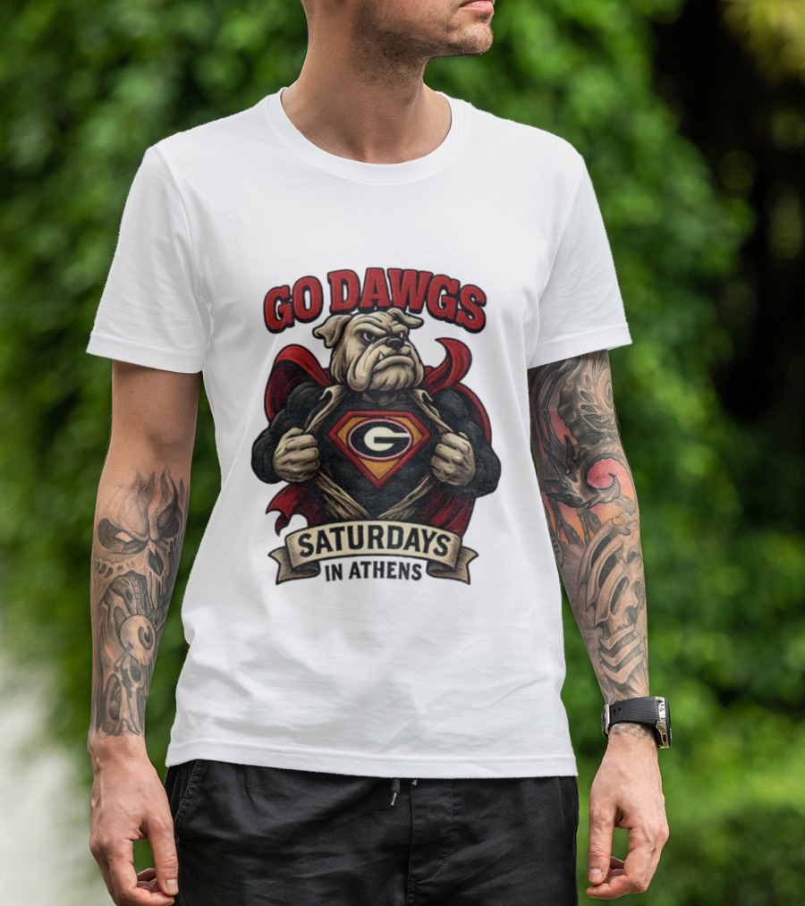 Go Dawgs Super Bulldog G Saturdays In Athens T-Shirt