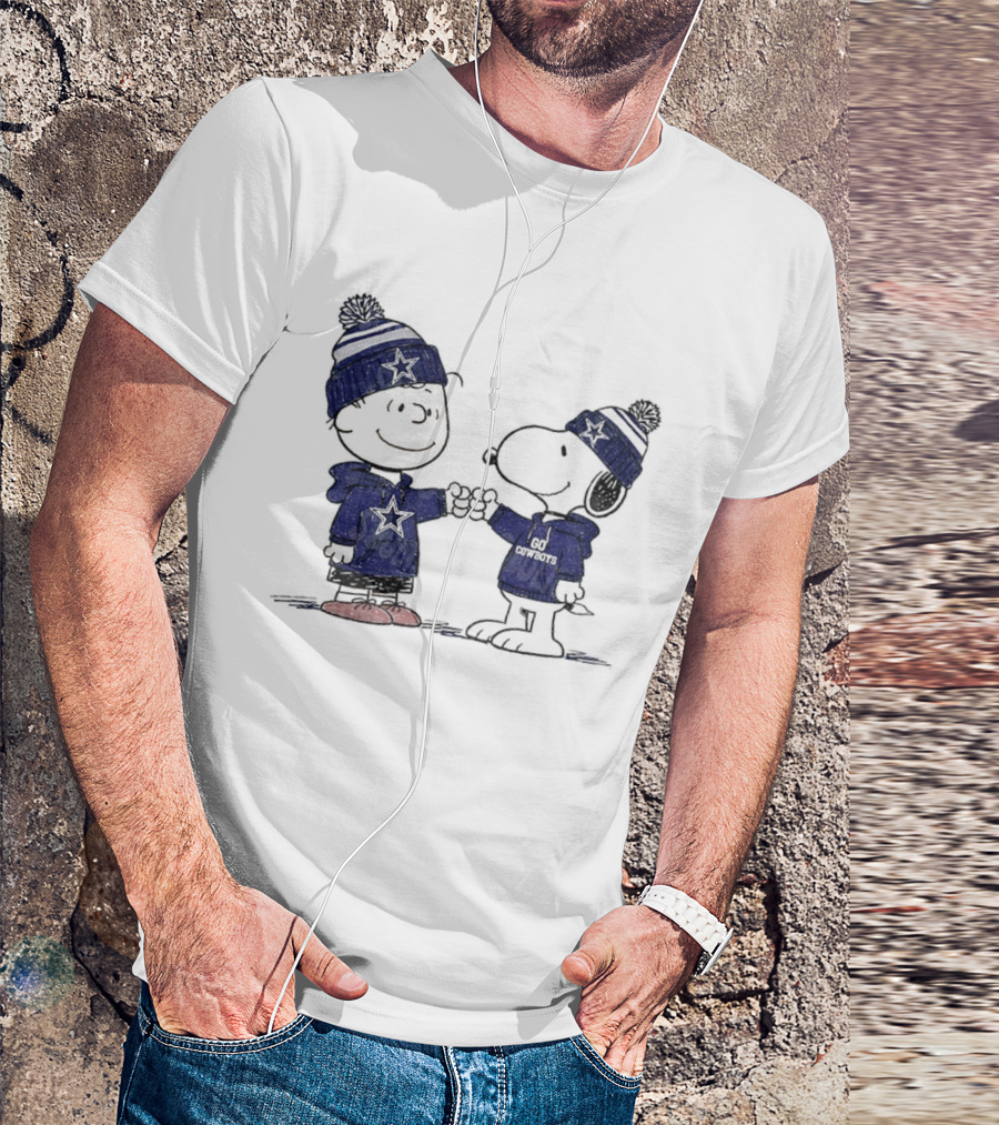 Snoopy Charlie Brown Go Cowboys Super Bowl Dallas Cowboys Fan Apparel T-Shirt