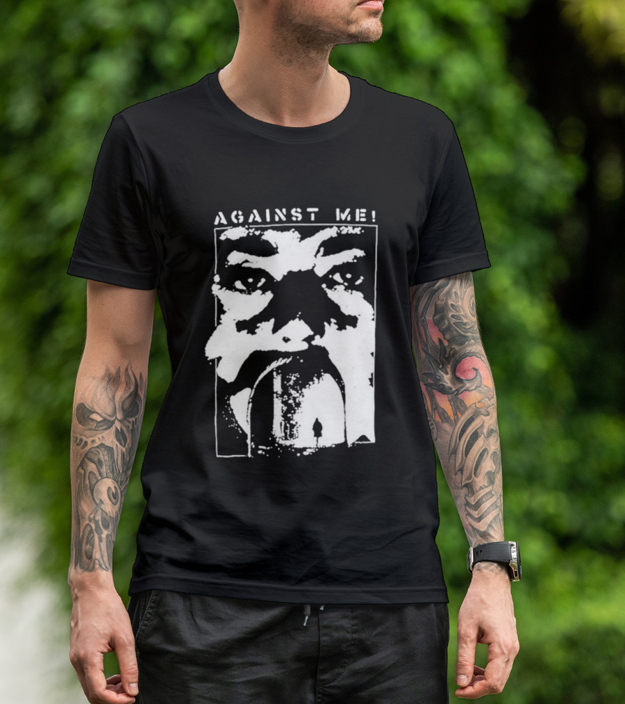 Against Me! Mouth Tunnel Face Design T-Shirt