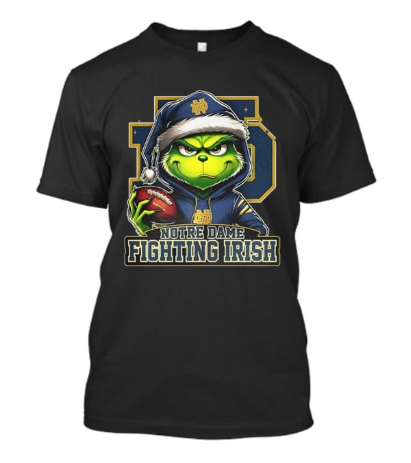 Grinch Notre Dame Fighting Irish Football Christmas 2025 T-Shirt
