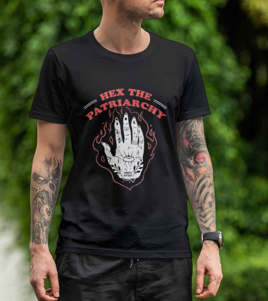 Hex The Patriarchy Hand Symbol With Mystical Flames T-Shirt