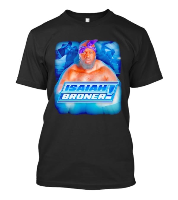 Isaiah Broner Iconic Blue Bandana Style Power Pose T-Shirt