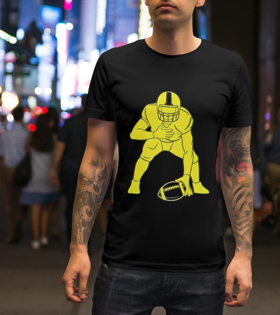 Matthew Staffords Daughter Yellow Football Player Silhouette T-Shirt