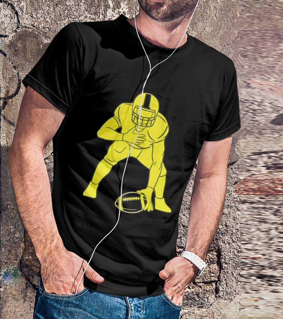 Matthew Staffords Daughter Yellow Football Player Silhouette T-Shirt