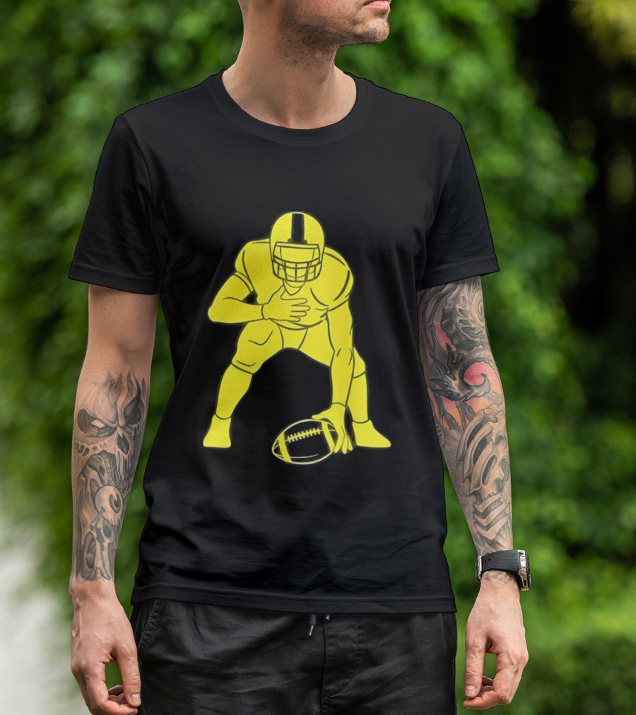 Matthew Staffords Daughter Yellow Football Player Silhouette T-Shirt