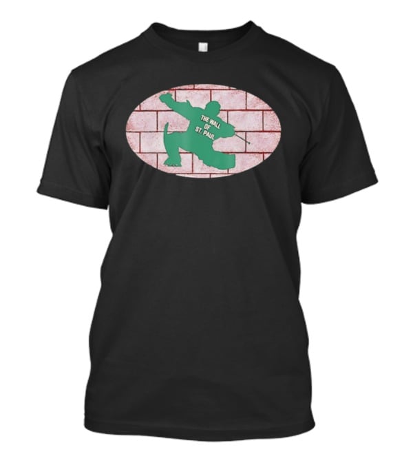 The Wall Of St. Paul Ice Hockey Figure On Brick Background T-Shirt