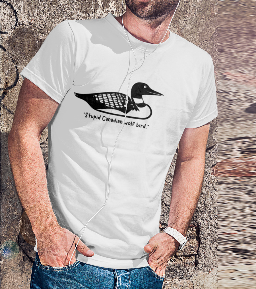 Heated Rivalry Stupid Canadian Wolf Bird Loon T-Shirt