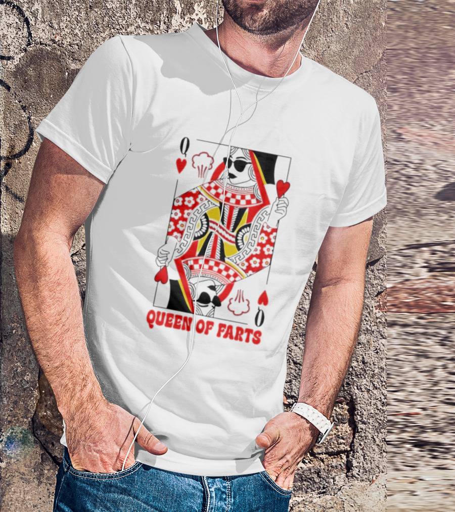 Queen Of Hearts Farts Playing Card Novelty T-Shirt