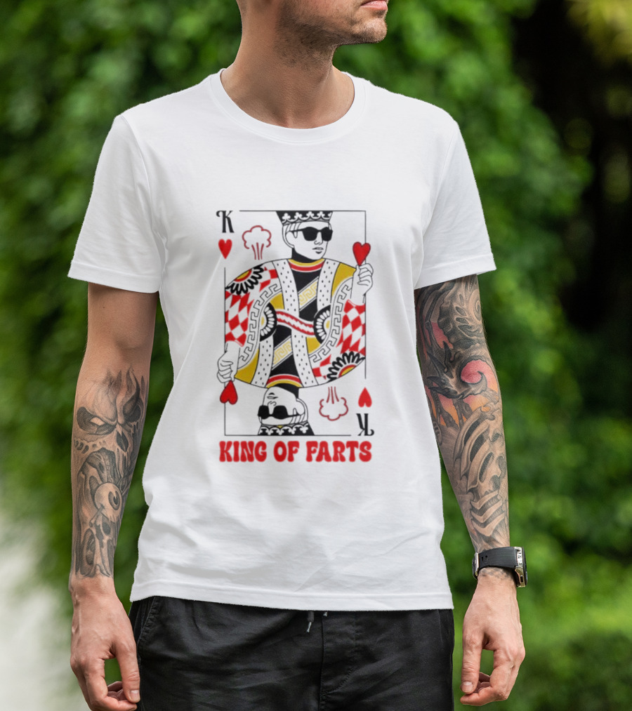 King Of Farts Playing Card Hearts K Graphic Fun Parody T-Shirt