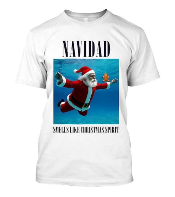 Navidad Santa Claus Underwater Smells Like Christmas Spirit T-Shirt