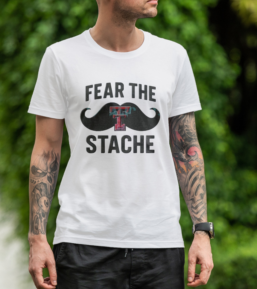 Texas Tech Red Raiders Fear The Stache Football T-Shirt