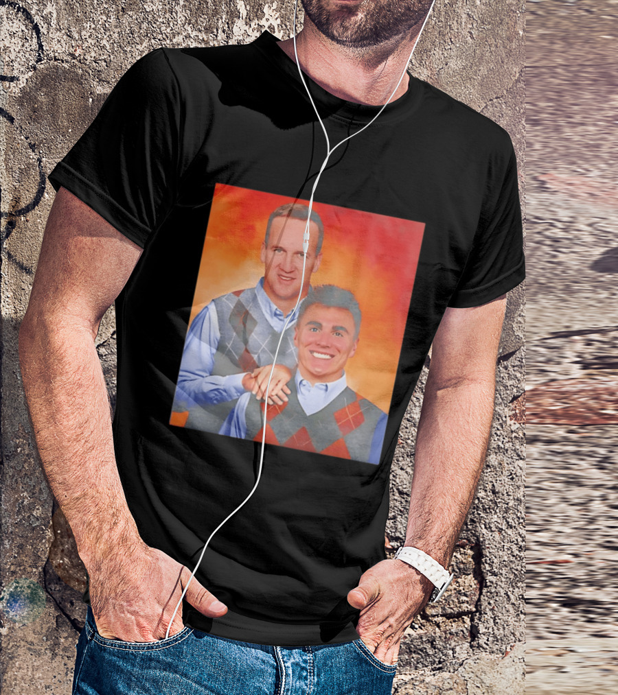 Bo Nix Peyton Manning Step Brothers Denver Broncos Comedy T-Shirt