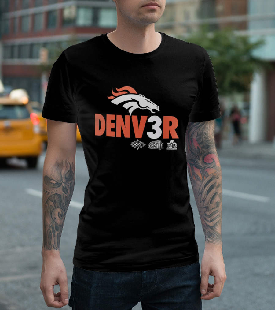 Denver Broncos Denv3r NFL Football Team Championship Fan T-Shirt