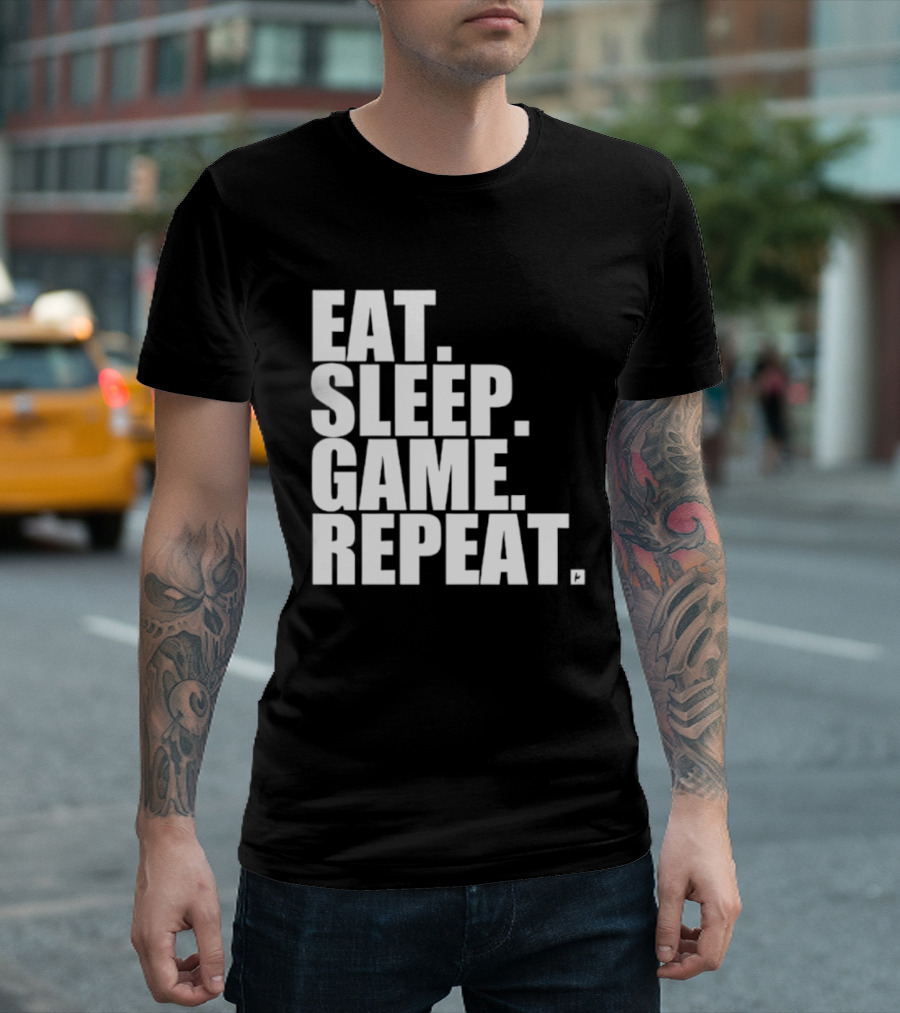 Eat Sleep Game Repeat Gamer Lifestyle Phrase T-Shirt