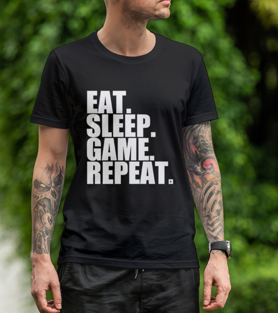 Eat Sleep Game Repeat Gamer Lifestyle Phrase T-Shirt