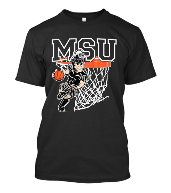 Michigan State Spartans Basketball MSU Logo Slam Dunk T-Shirt