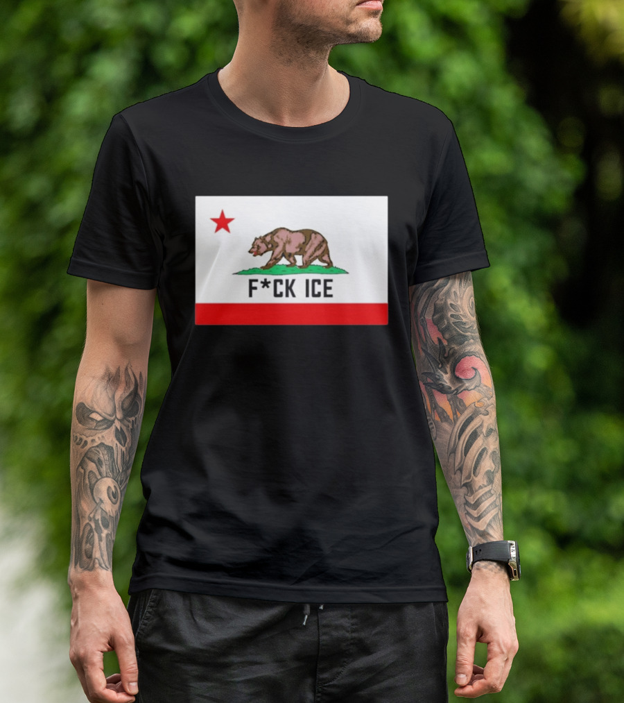 F*ck Ice Bear Flag California T-Shirt