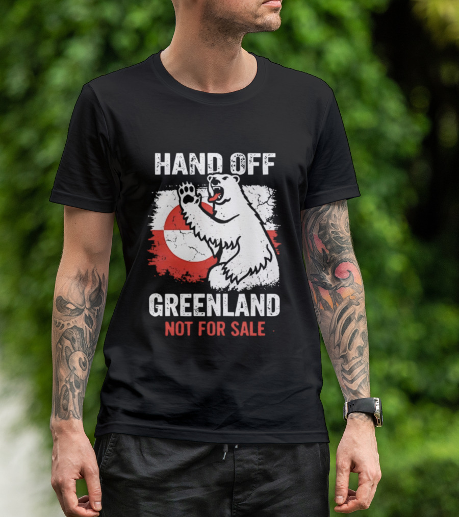 Hand Off Greenland Not For Sale Polar Bear Flag T-Shirt