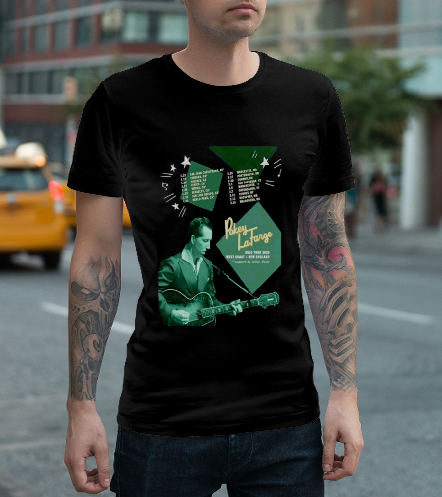 Pokey LaFarge Solo Tour 2026 West Coast New England Julian Davis Support T-Shirt