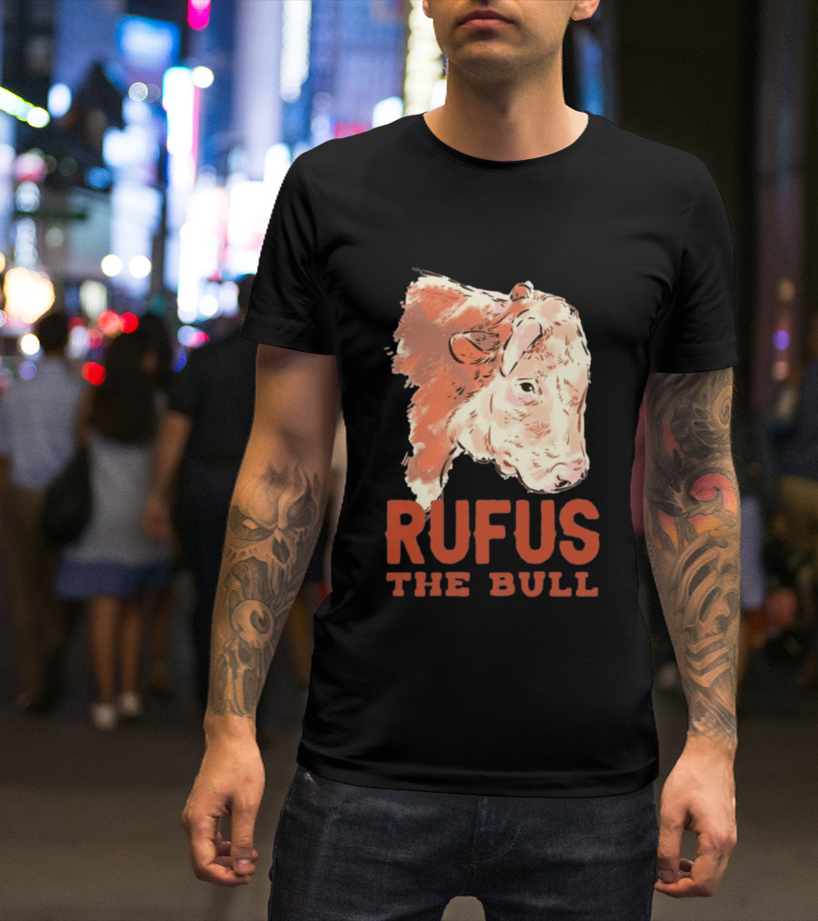 Rufus The Bull Cow Retro Style Rustic T-Shirt