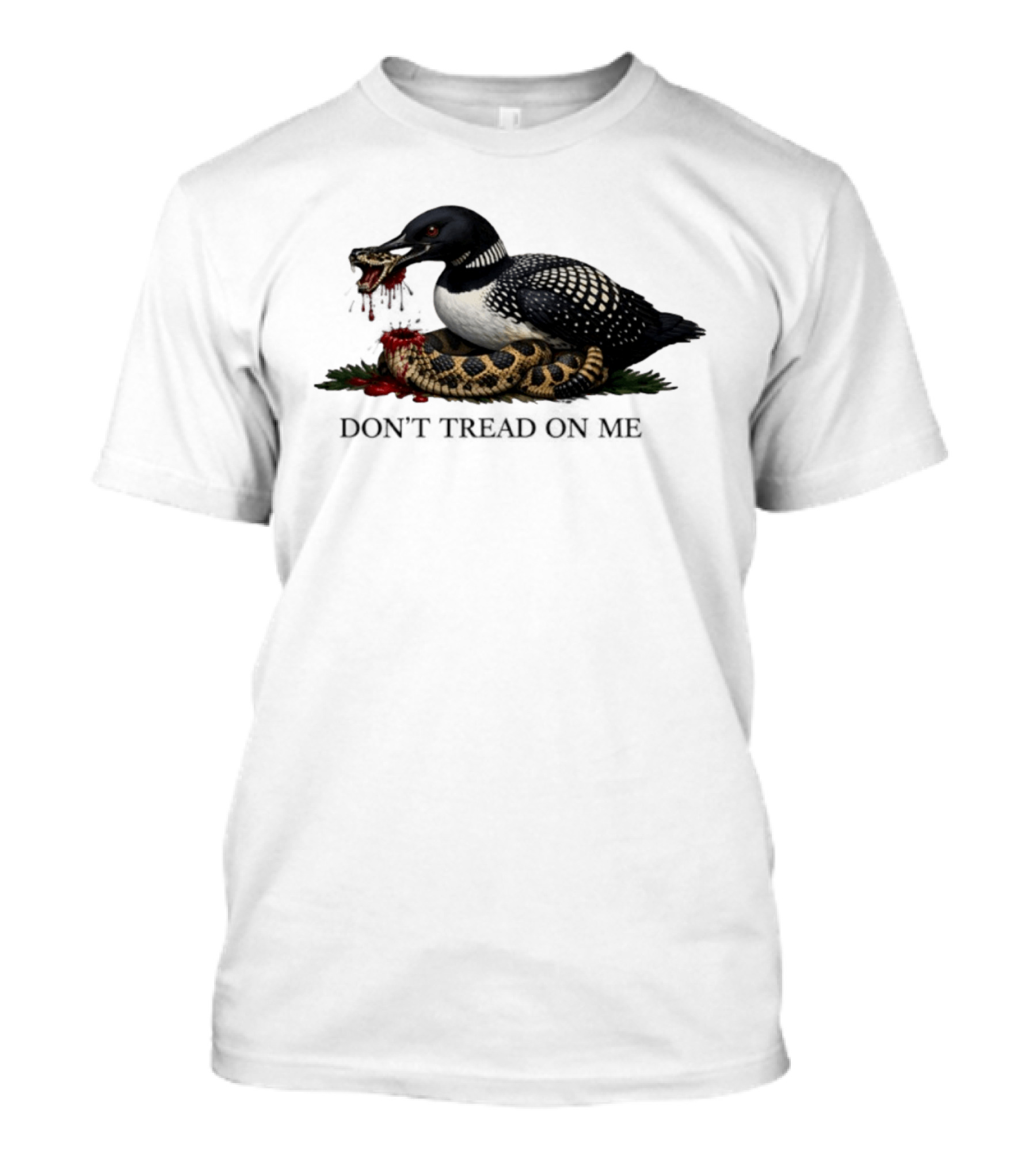Common Loon Snake Blood Don't Tread On Me T-Shirt