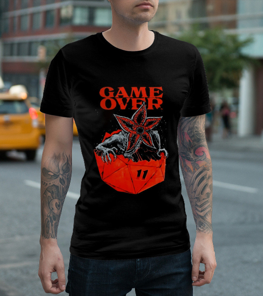 Game Over Stranger Things Demogorgon Eleven Dice T-Shirt