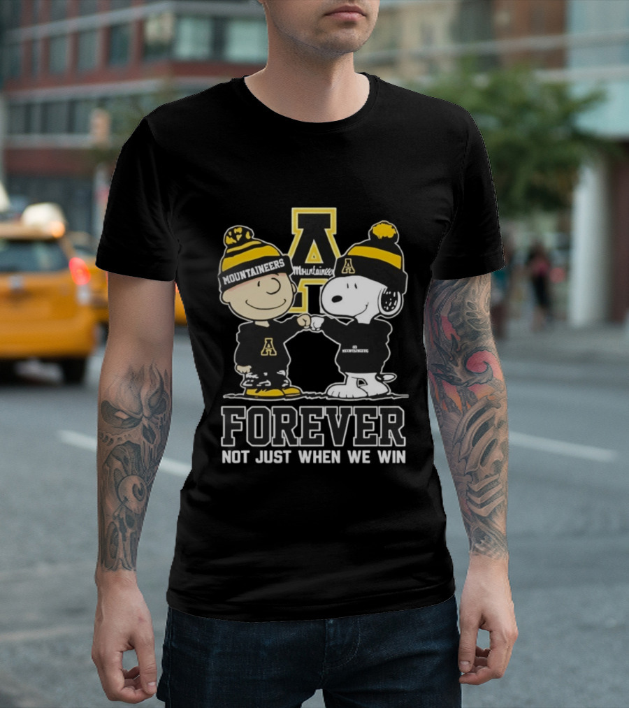Peanut Snoopy Charlie Brown Appalachian State Mountaineers Forever Not Just When We Win T-Shirt