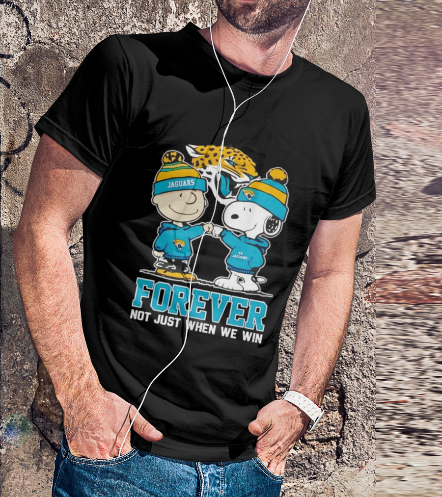 Charlie Brown Snoopy Jaguars Forever Not Just When We Win T-Shirt