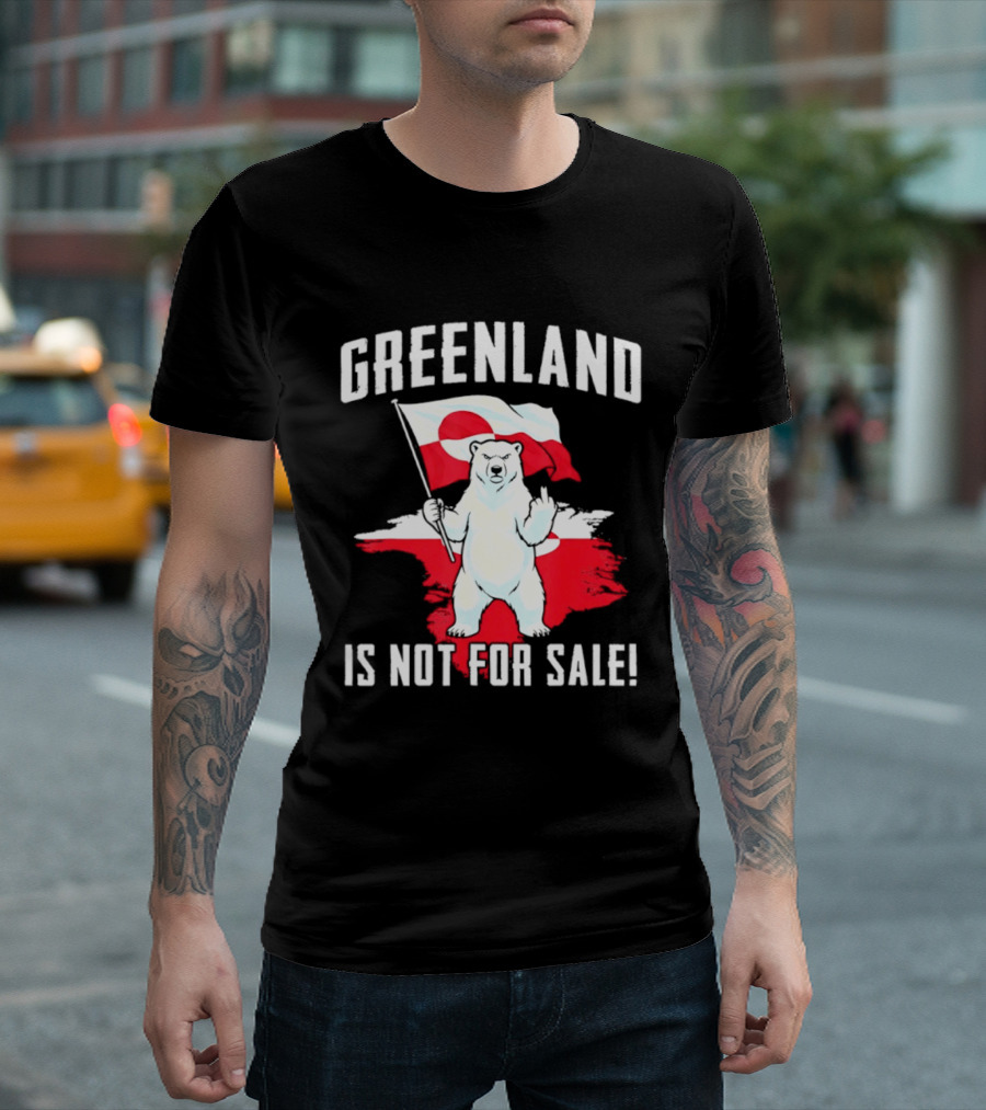 Greenland Is Not For Sale Polar Bear Flag Awareness T-Shirt
