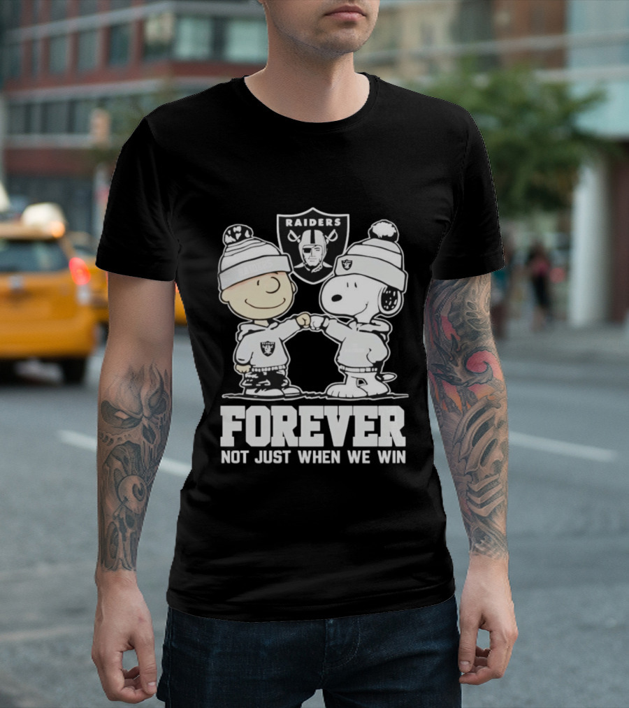 Peanuts Snoopy Charlie Brown Raiders Forever Not Just When We Win T-Shirt