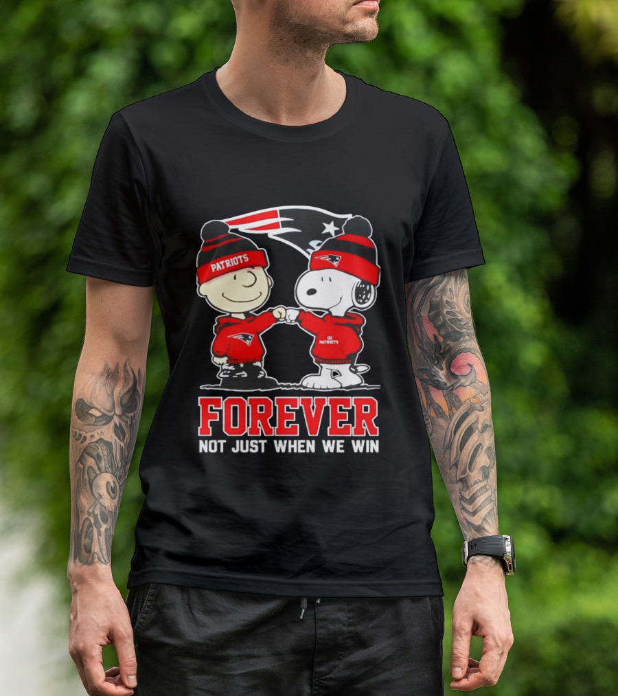 Peanut Snoopy Charlie Brown Patriots Forever Not Just When We Win T-Shirt
