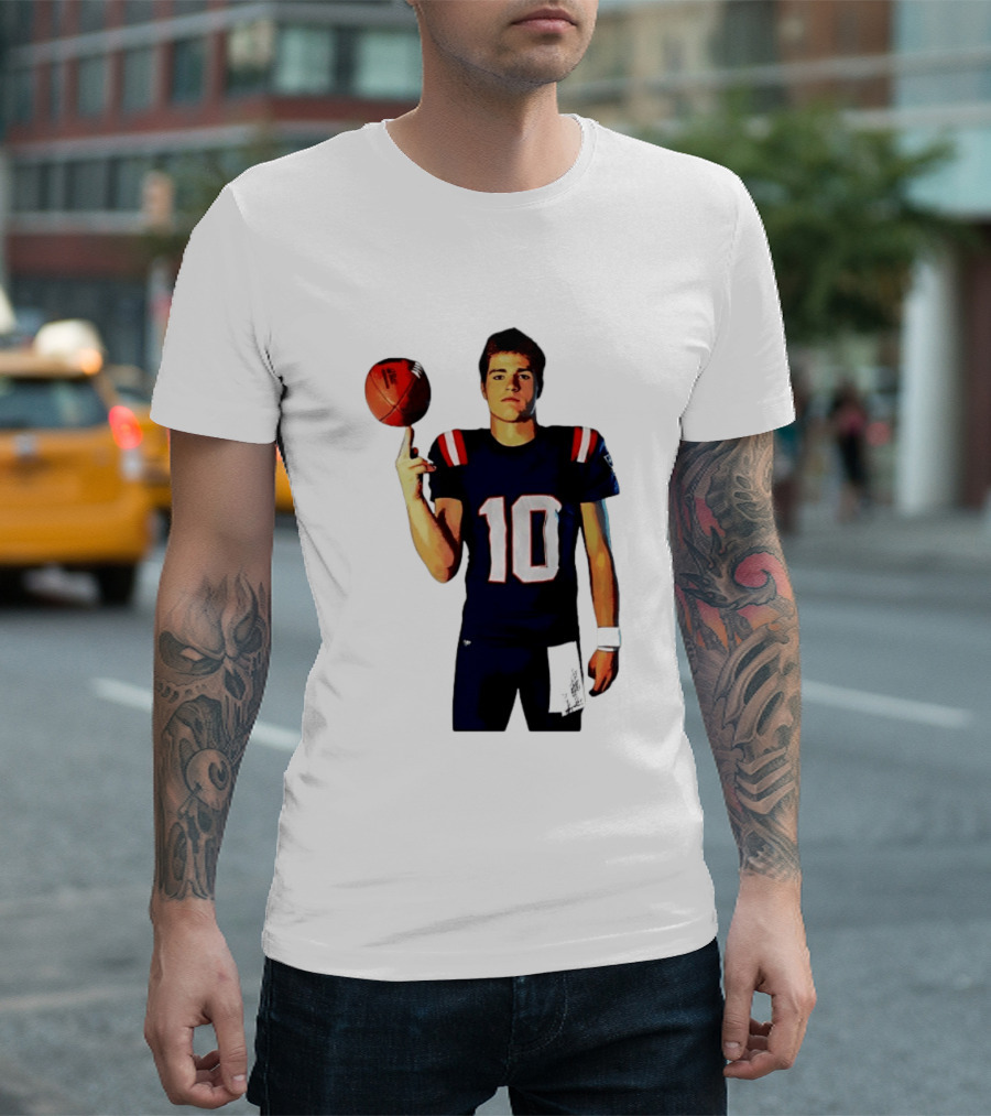 Drake Maye M.N.E.G.A. New England Patriots Football 10 T-Shirt