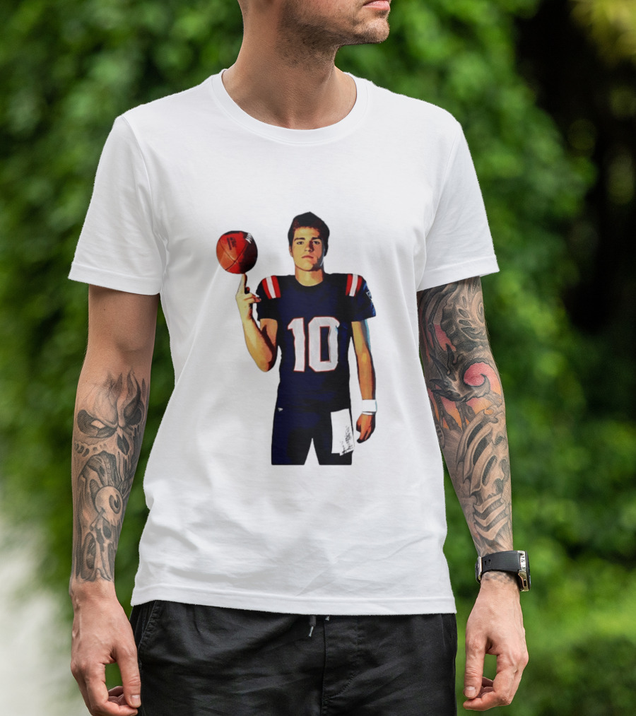 Drake Maye M.N.E.G.A. New England Patriots Football 10 T-Shirt