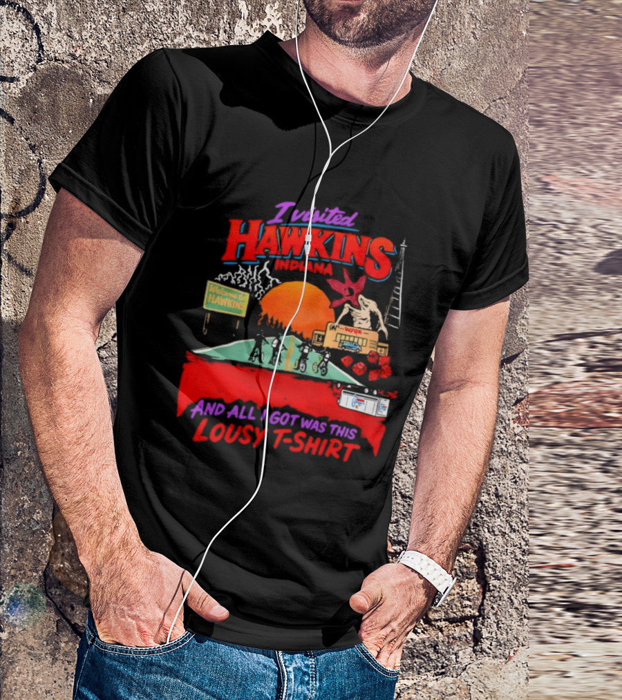 I Visited Hawkins Indiana Welcome Sign Demogorgon Bicycle Kids Lousy T T-Shirt