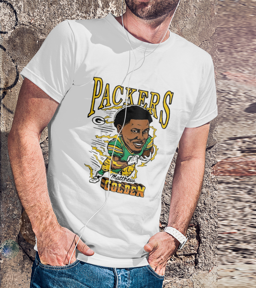 Packers Matthew Golden Caricature Homage T-Shirt