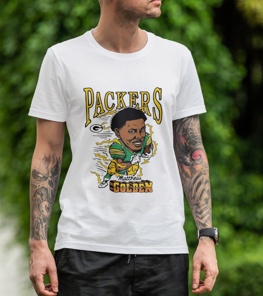 Packers Matthew Golden Caricature Homage T-Shirt
