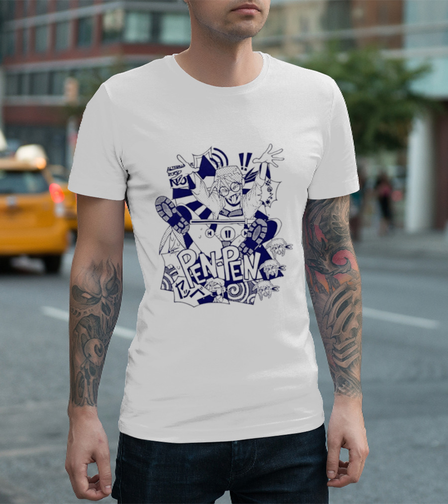 Pen Pen Alterna Ve Abstract Character Blue Vibes T-Shirt