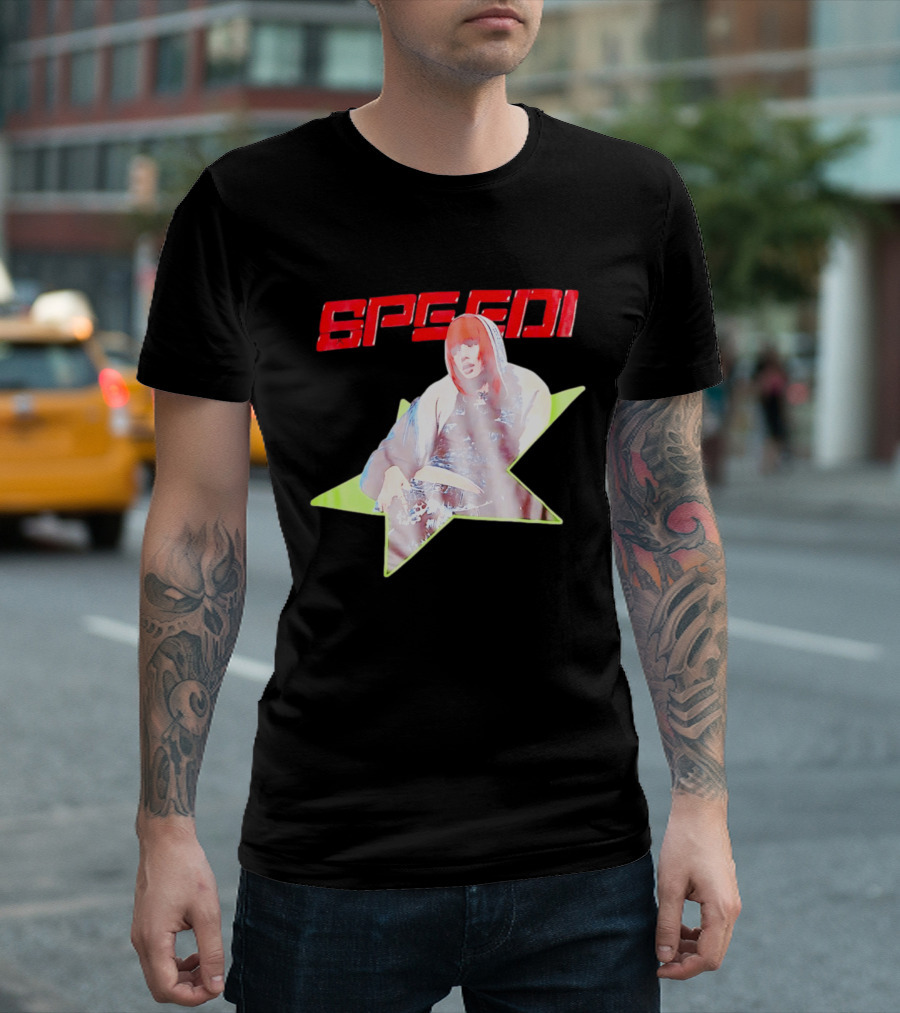 Lisa X AlterEgo Speedi Red Text Star T-Shirt