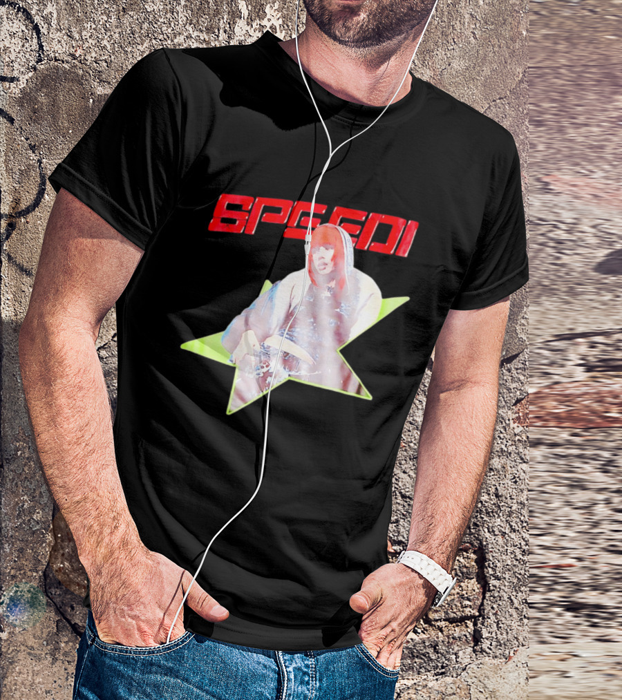 Lisa X AlterEgo Speedi Red Text Star T-Shirt