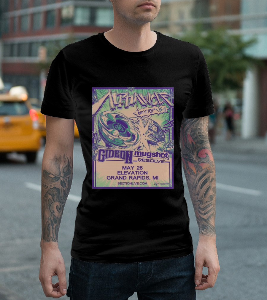 Alpha Wolf Let It Rip USA Tour 2026 May 26 Grand Rapids MI Gideon Shot Resolve T-Shirt