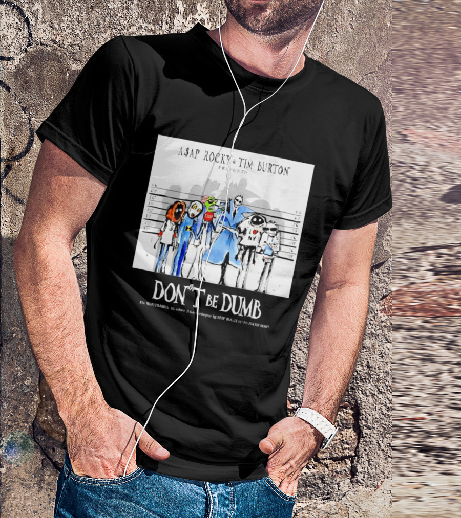 ASAP Rocky Tim Burton Presents Don't Be Dumb Shot Characters T-Shirt
